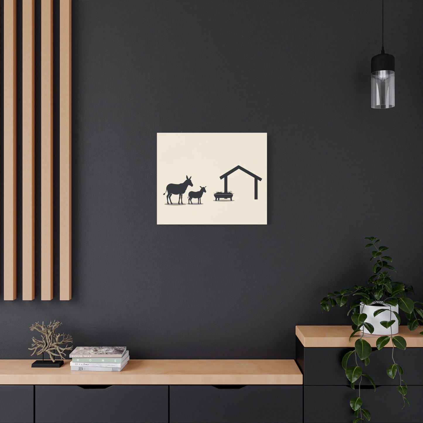 Minimalist Nativity Scene: Cream & Black - Chunique Chihuahuas
