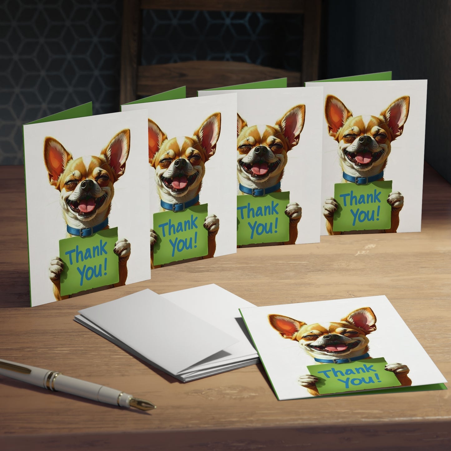 Chihuahua Thank You Greeting Cards — 5-Pack Cute Dog Note Cards