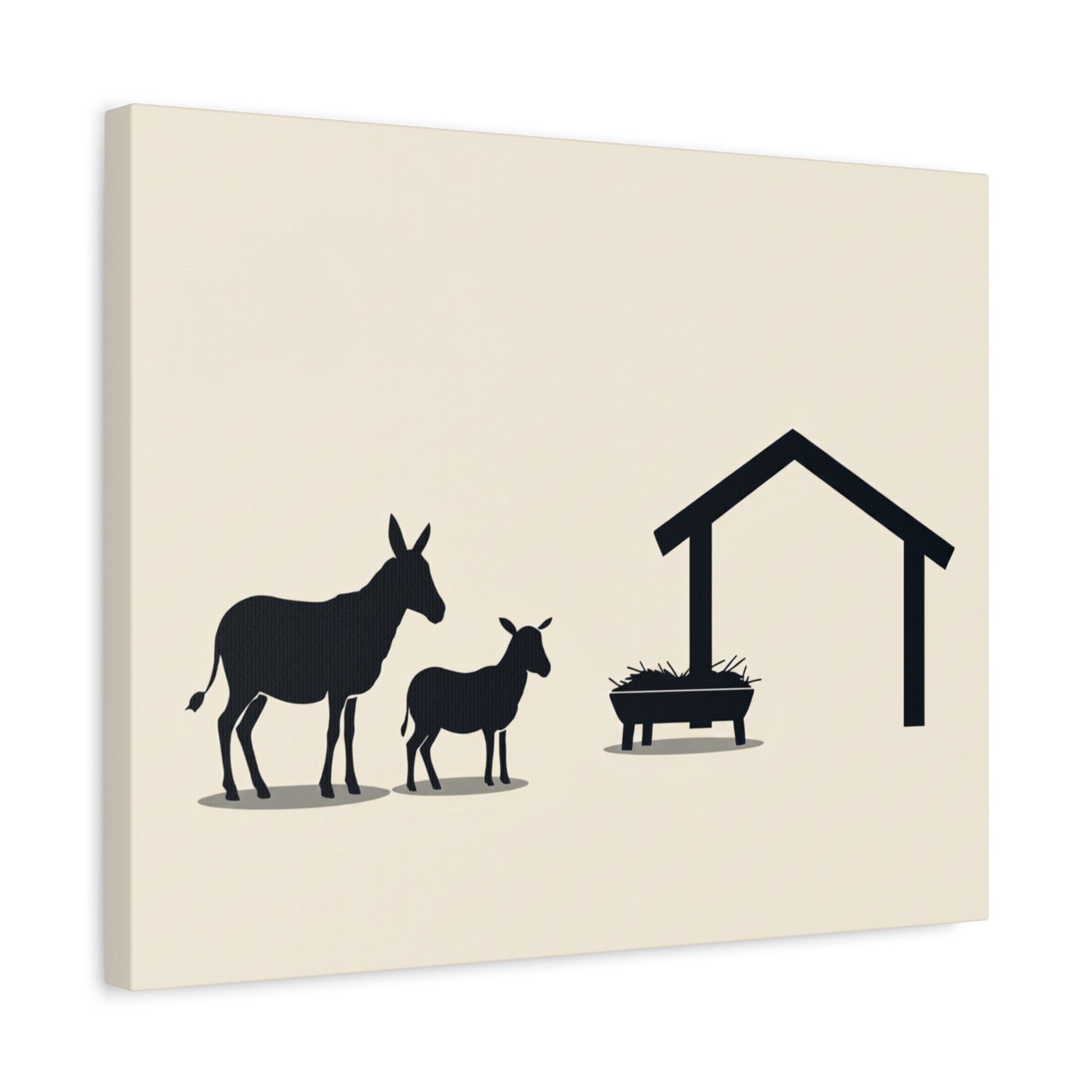 Minimalist Nativity Scene: Cream & Black - Chunique Chihuahuas