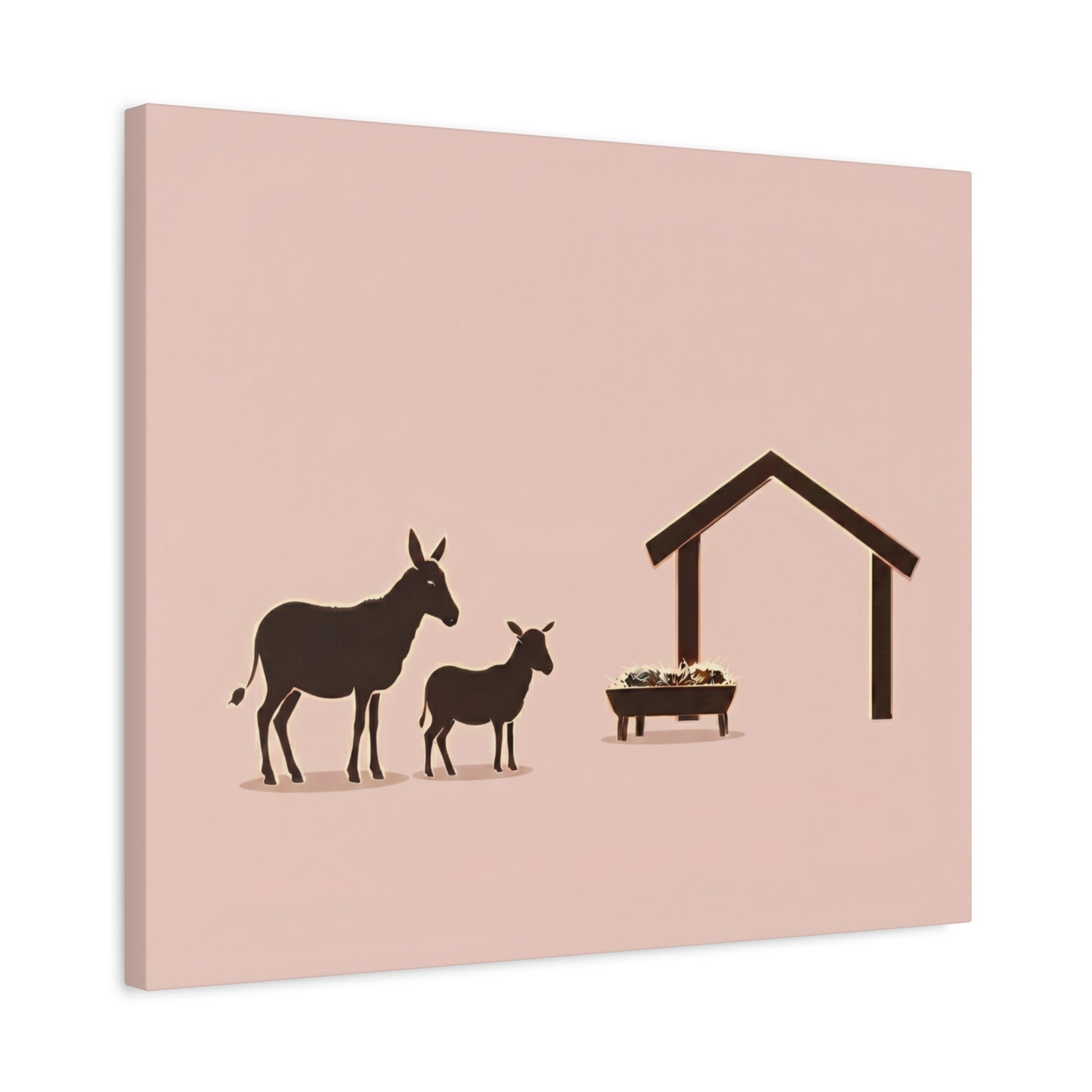 Minimalist Nativity Scene: Blush Pink & Brown - Chunique Chihuahuas