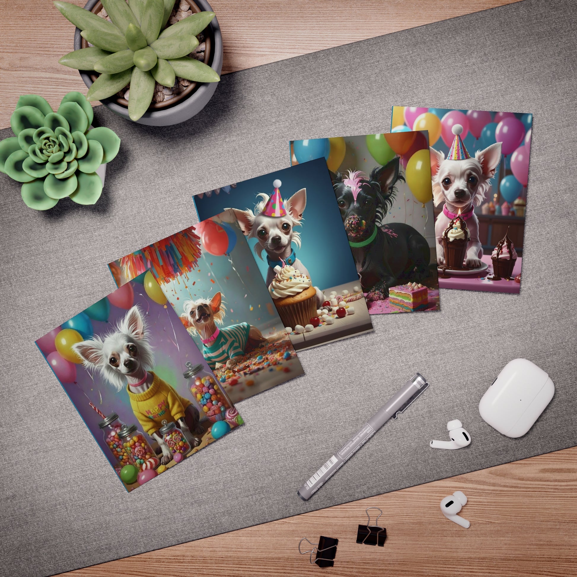 Chinese Crested Birthday Cards - chunique chihuahuas
