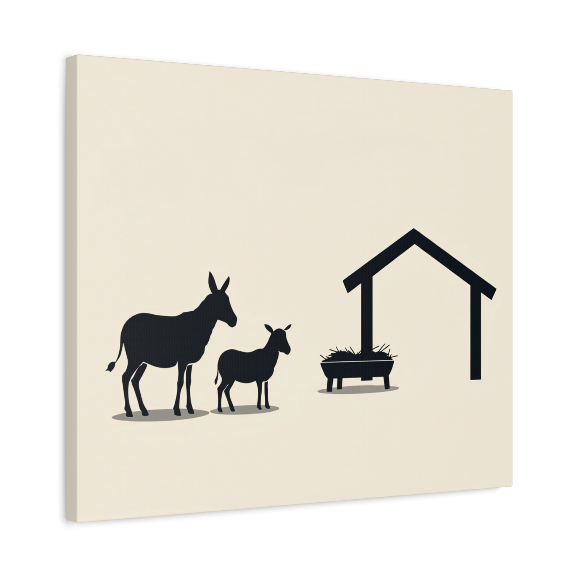 Minimalist Nativity Scene: Cream & Black - Chunique Chihuahuas