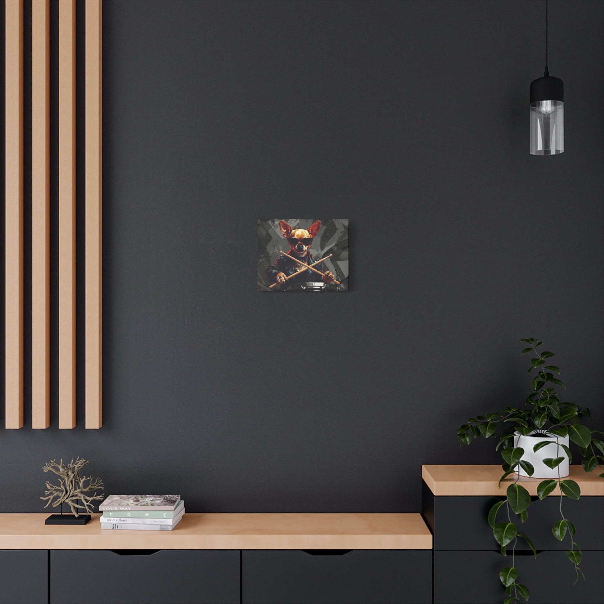 Drummer Chihuahua Canvas Print — Cool Dog Wall Art for Music Lovers - Chunique Chihuahuas