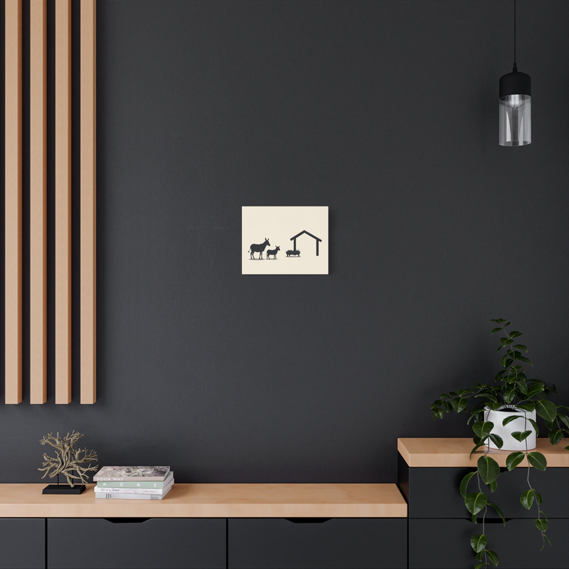 Minimalist Nativity Scene: Cream & Black - Chunique Chihuahuas