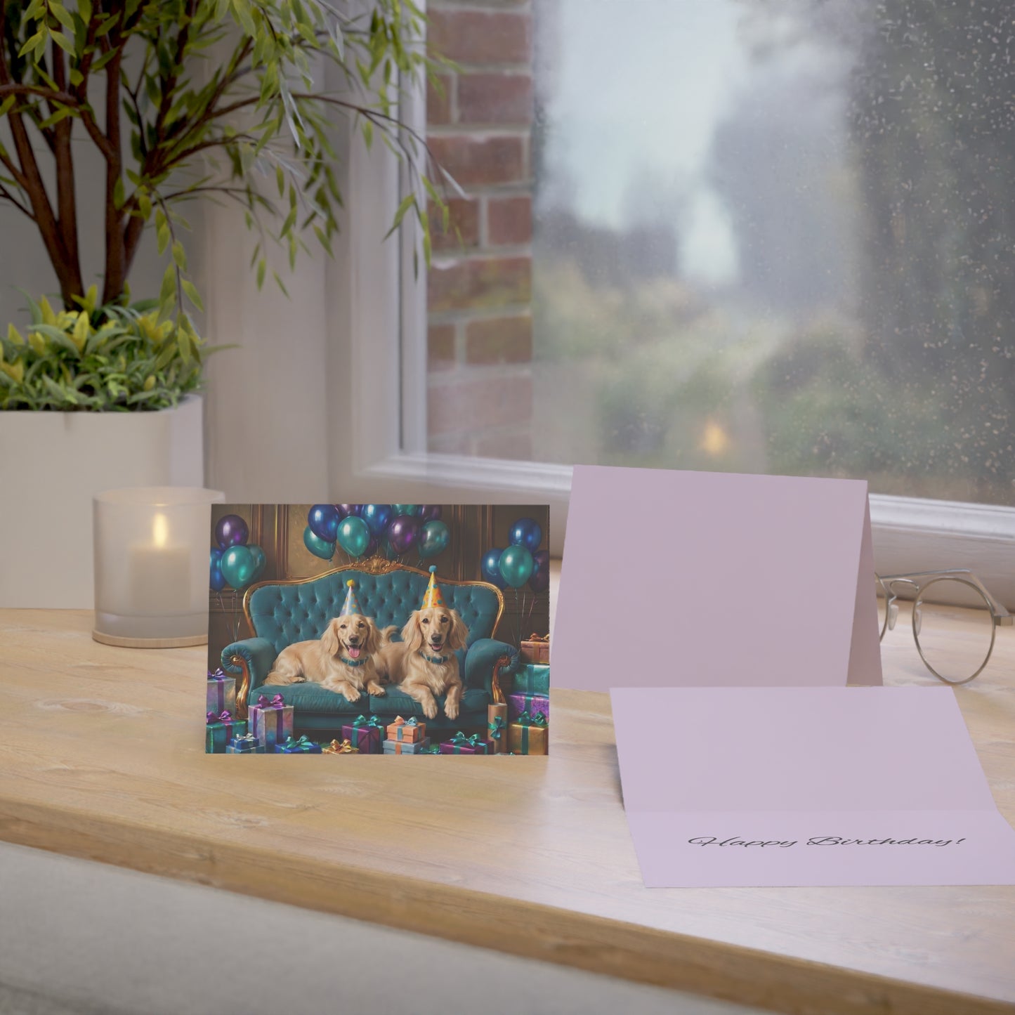 Birthday Dachshund Greeting Card - Single Card