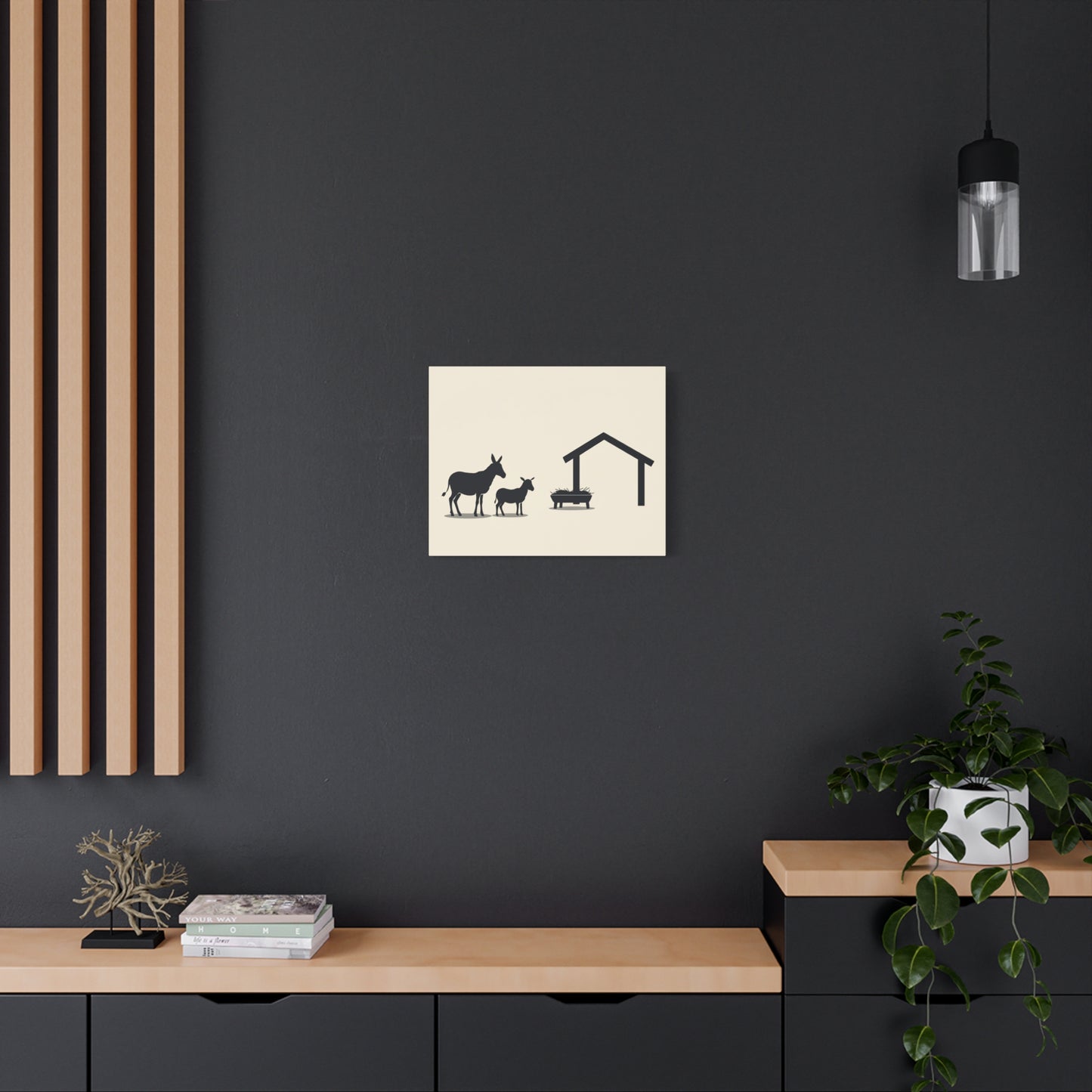 Minimalist Nativity Scene: Cream & Black - Chunique Chihuahuas