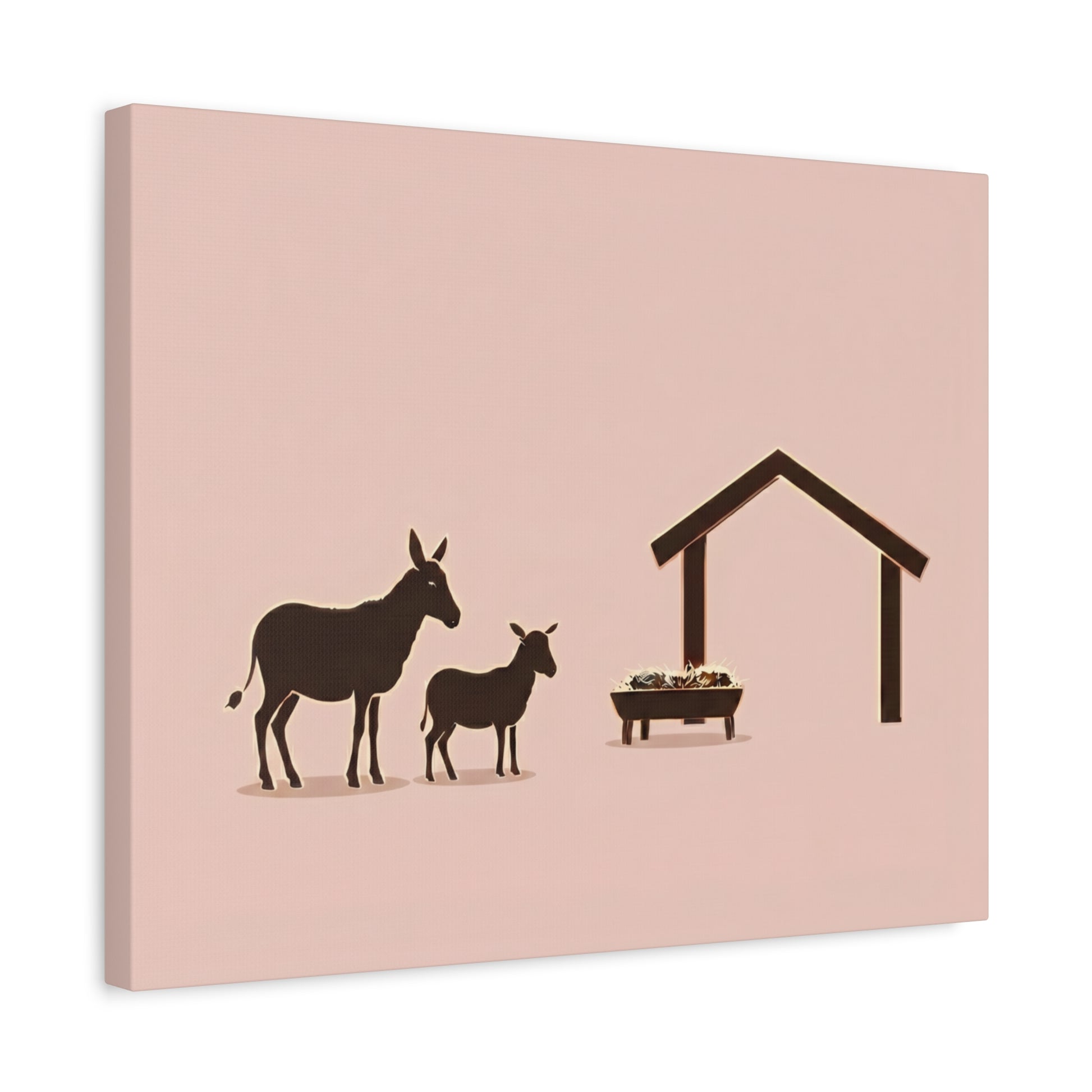 Minimalist Nativity Scene: Blush Pink & Brown - Chunique Chihuahuas