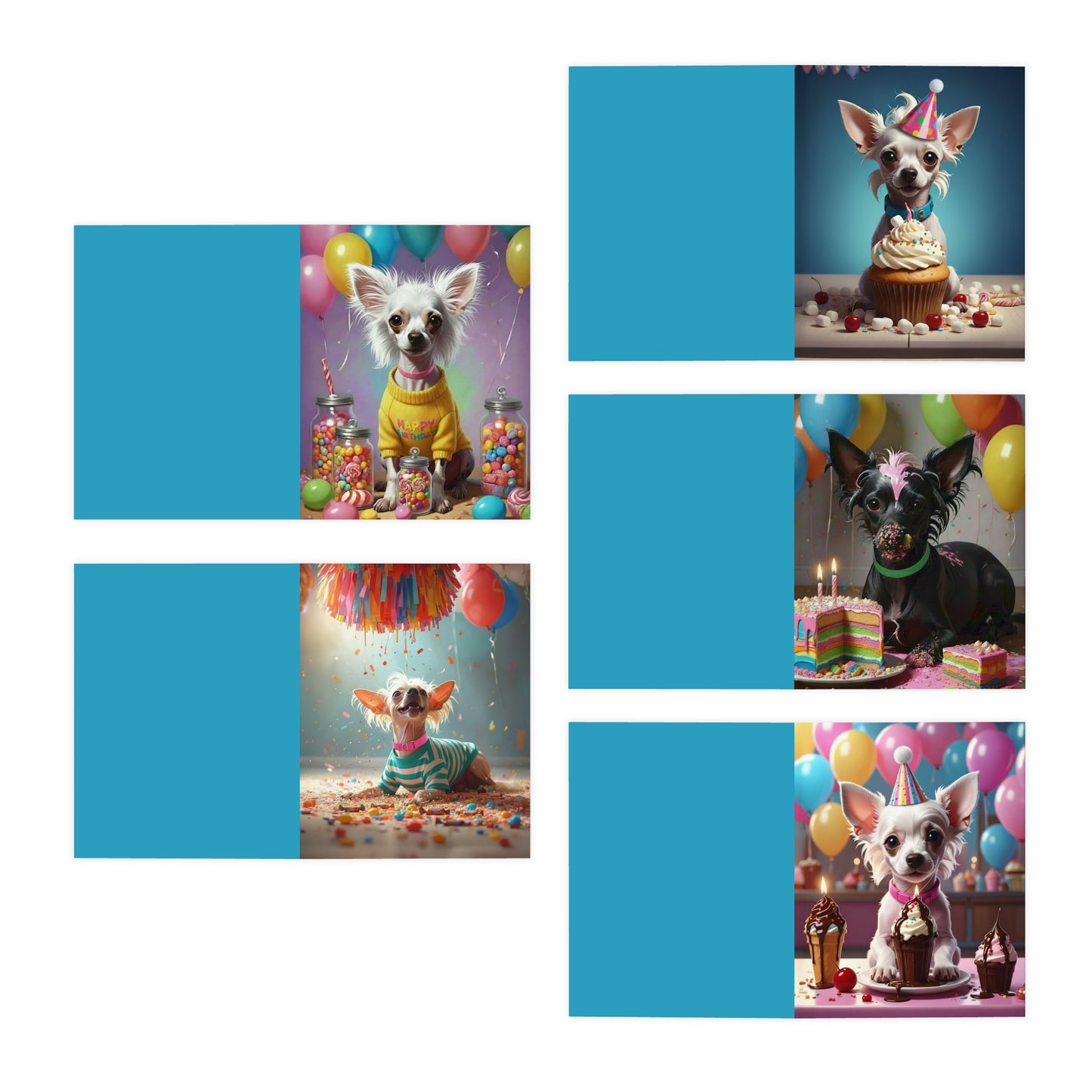 Chinese Crested Birthday Cards - chunique chihuahuas