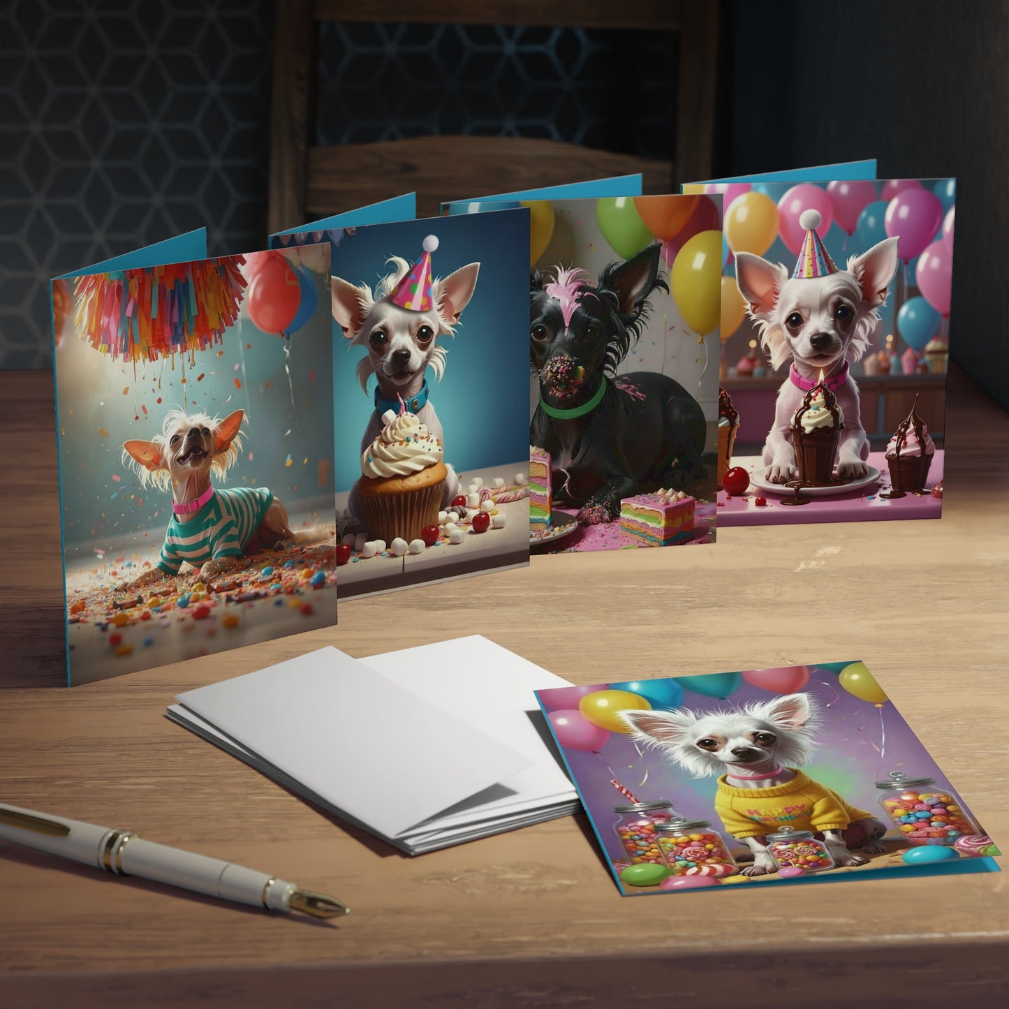 Chinese Crested Birthday Cards - chunique chihuahuas