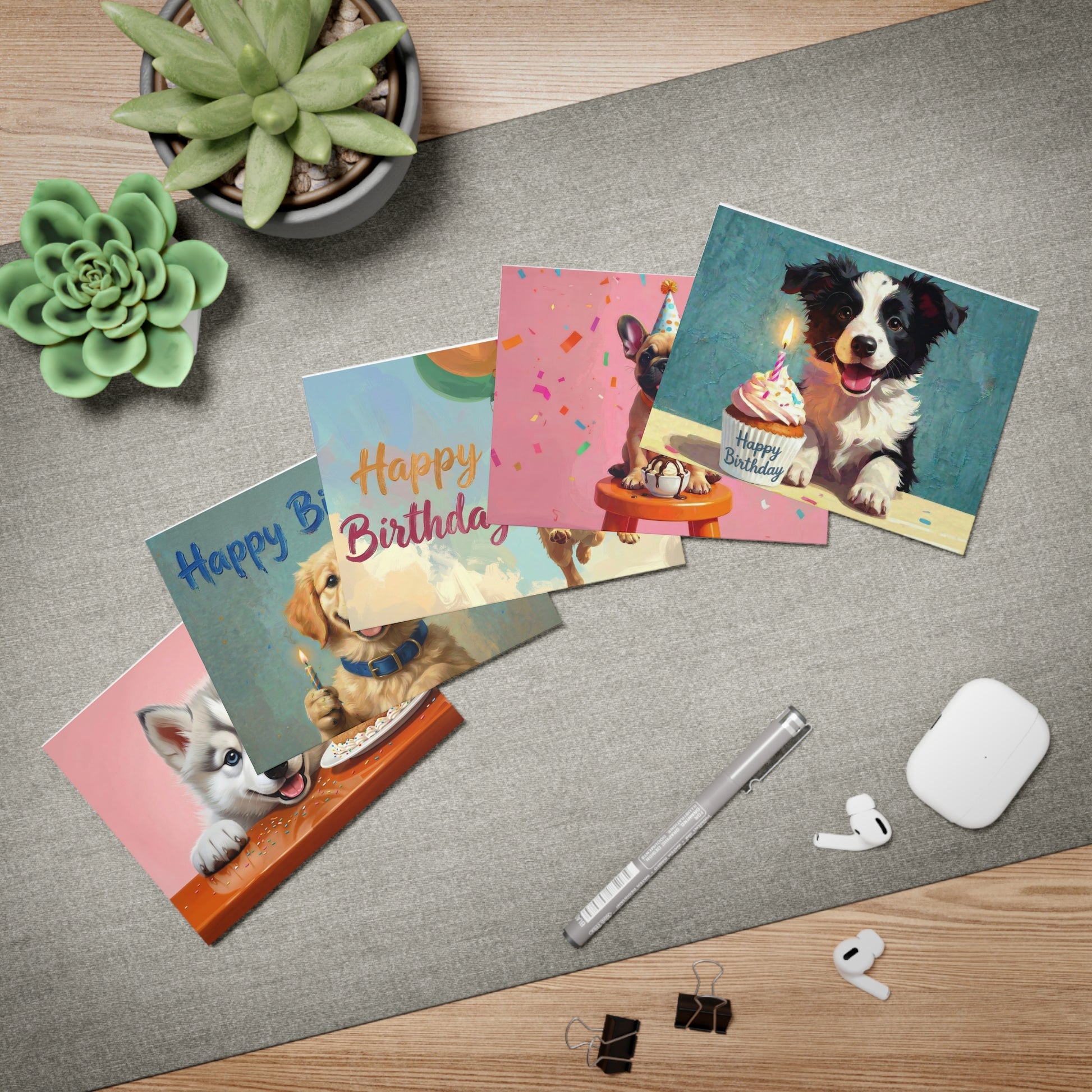 Birthday Puppy Greeting Cards 5-Pack — Cute Dog Birthday Cards (Happy Birthday!) - Chunique Chihuahuas